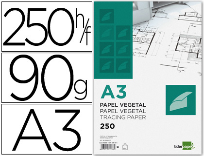 PAPEL VEGETAL LIDERPAPEL 90GR 297X420MM