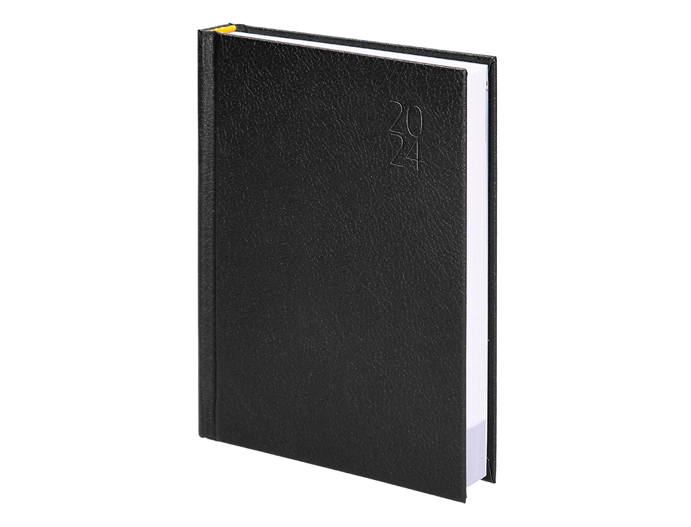 AGENDA ENCUADERNADA LIDERPAPEL CORFU 15X21 CM 2024 DIA PAGINA COLOR NEGRO PAPEL 60 GR