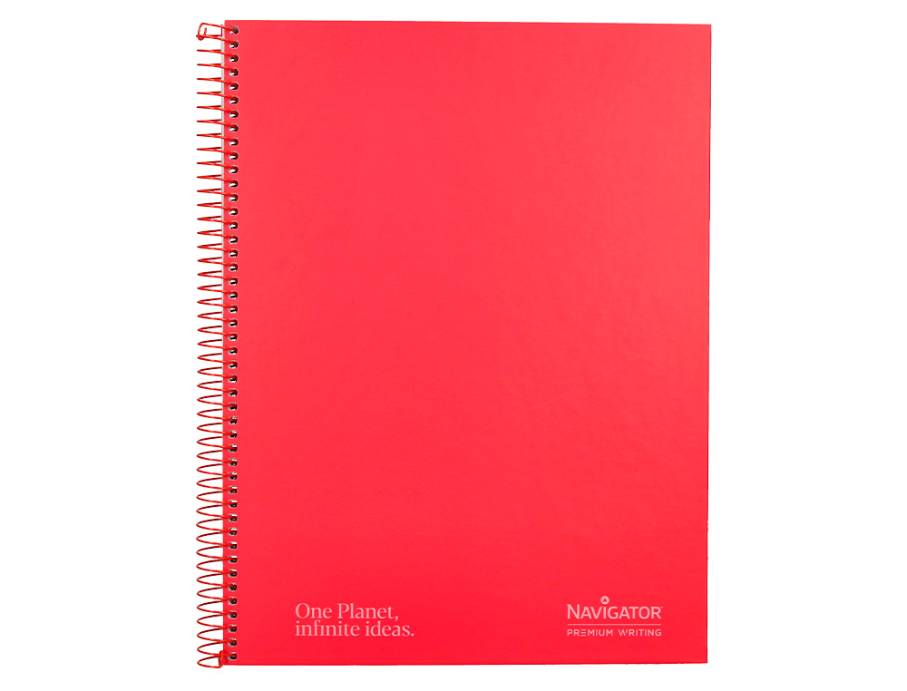 CUADERNO ESPIRAL NAVIGATOR A4 TAPA DURA 80H 80GR CUADRO 4MM CON MARGEN ROJO