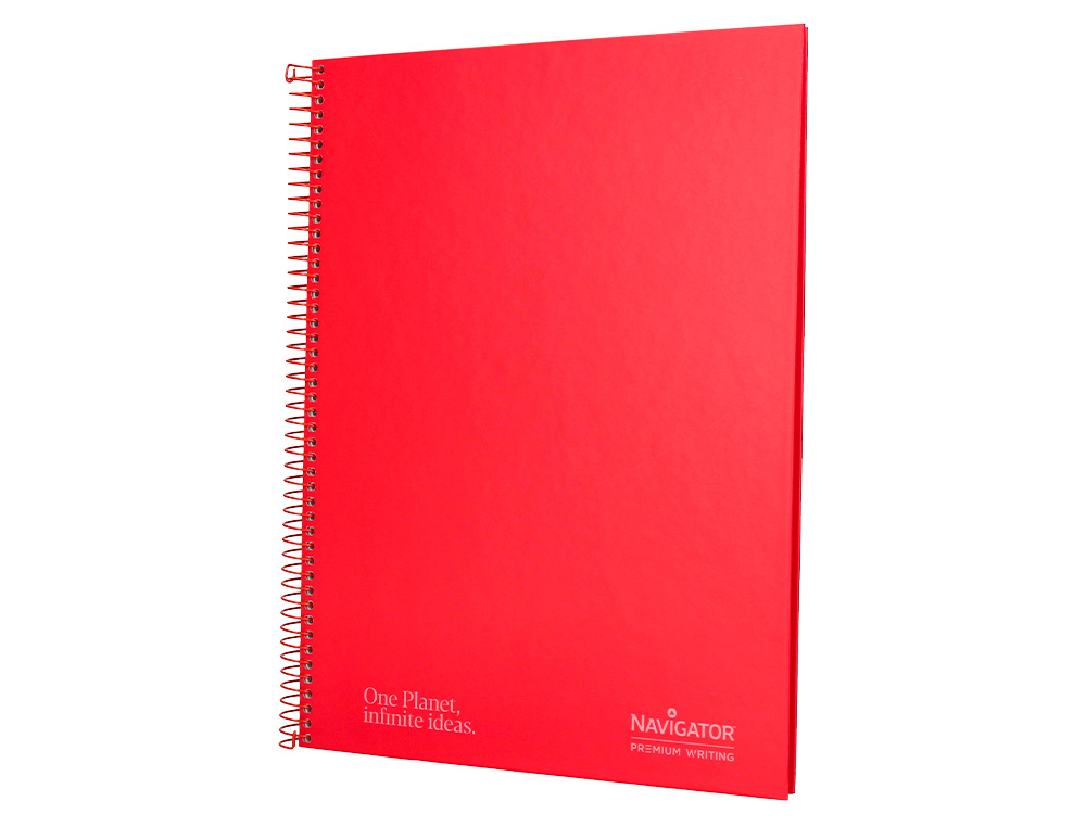 CUADERNO ESPIRAL NAVIGATOR A4 TAPA DURA 80H 80GR CUADRO 4MM CON MARGEN ROJO