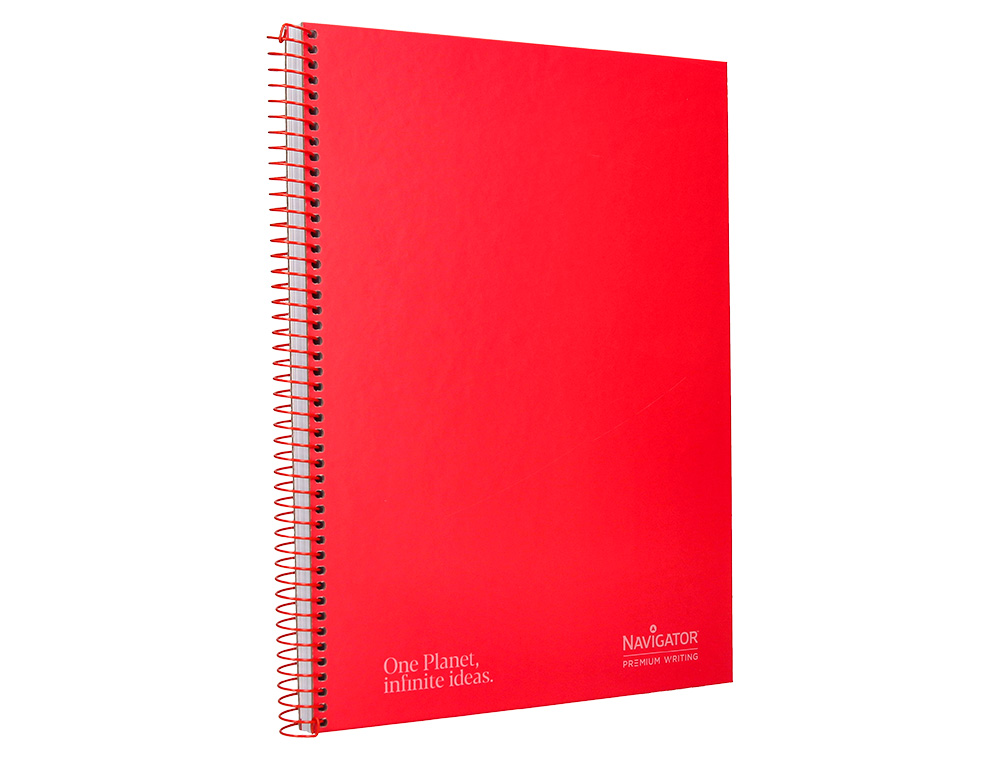 CUADERNO ESPIRAL NAVIGATOR A4 TAPA DURA 80H 80GR CUADRO 4MM CON MARGEN ROJO
