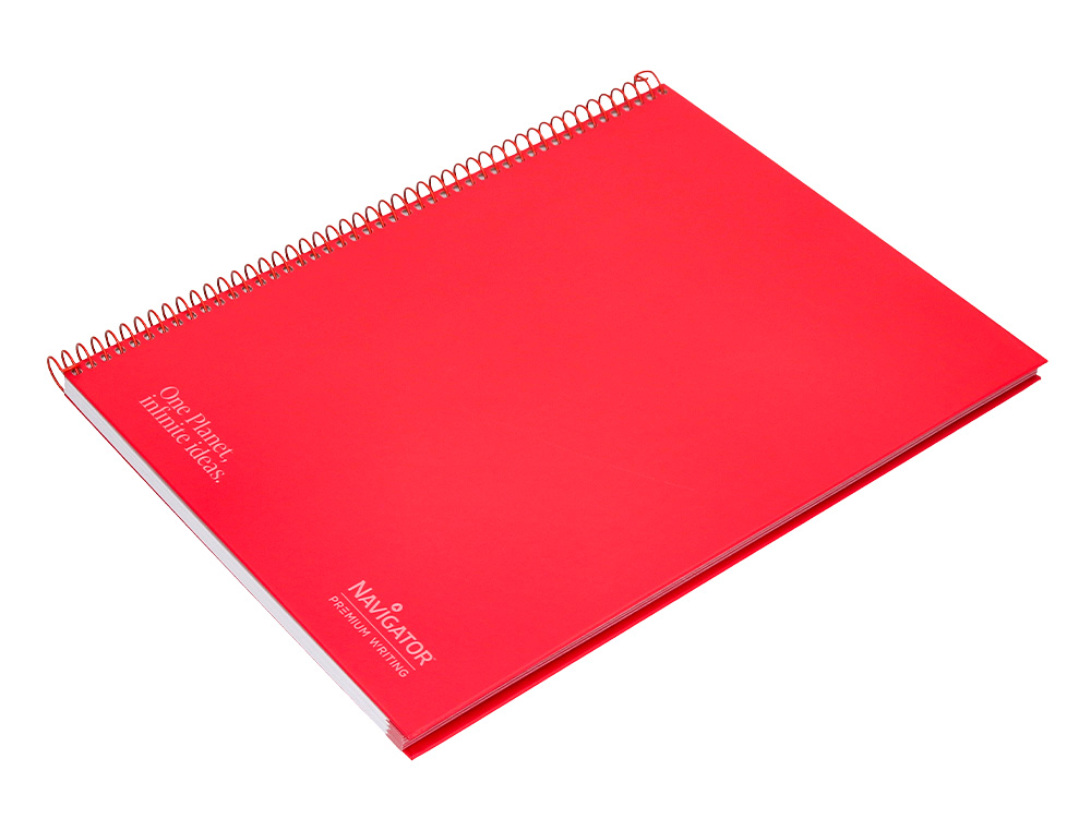 CUADERNO ESPIRAL NAVIGATOR A4 TAPA DURA 80H 80GR CUADRO 4MM CON MARGEN ROJO