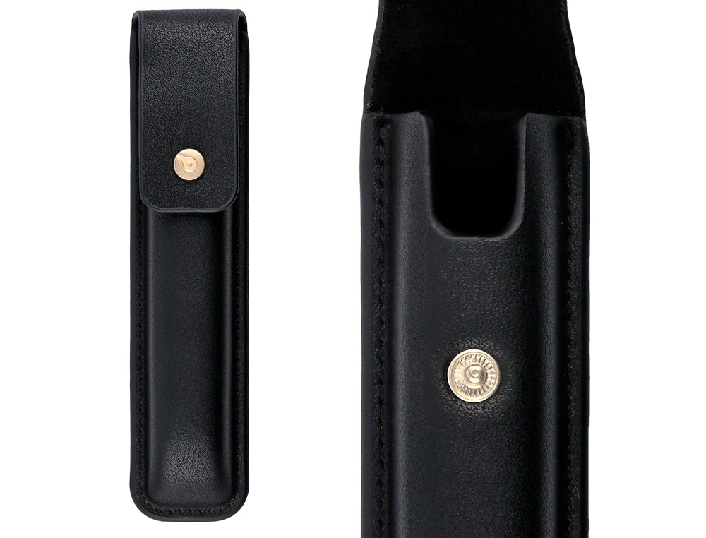 BOLIGRAFO Y ESTUCHE BELIUS PASSION DOR ALUMINIO TEXTURA CEPILLADA COLOR NEGRO Y DORADO TINTA AZUL CAJA DISEO