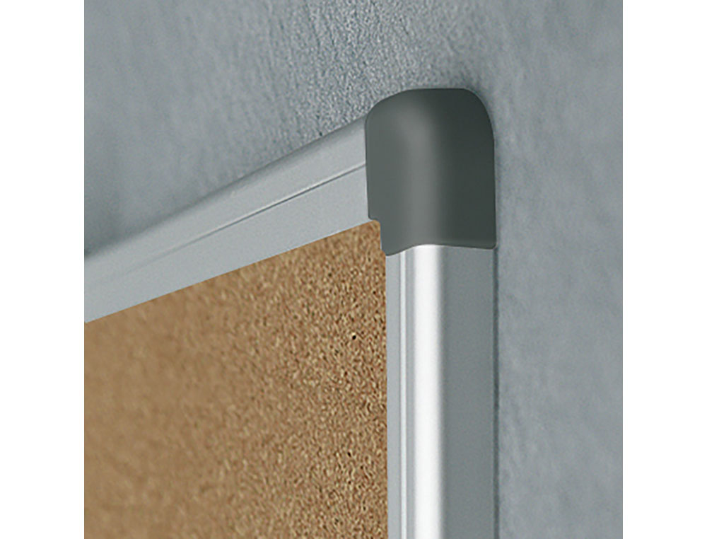 PIZARRA CORCHO ROCADA MARCO ALUMINIO CON CANTONERAS 120X180 CM