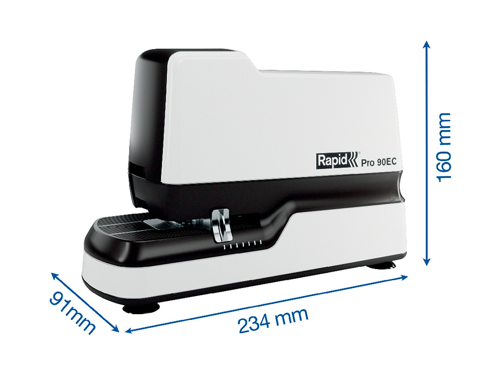 GRAPADORA RAPID PRO 90EC ELECTRICA BLANCO CAPACIDAD 50 HOJAS USA GRAPAS N 66 Y N 44