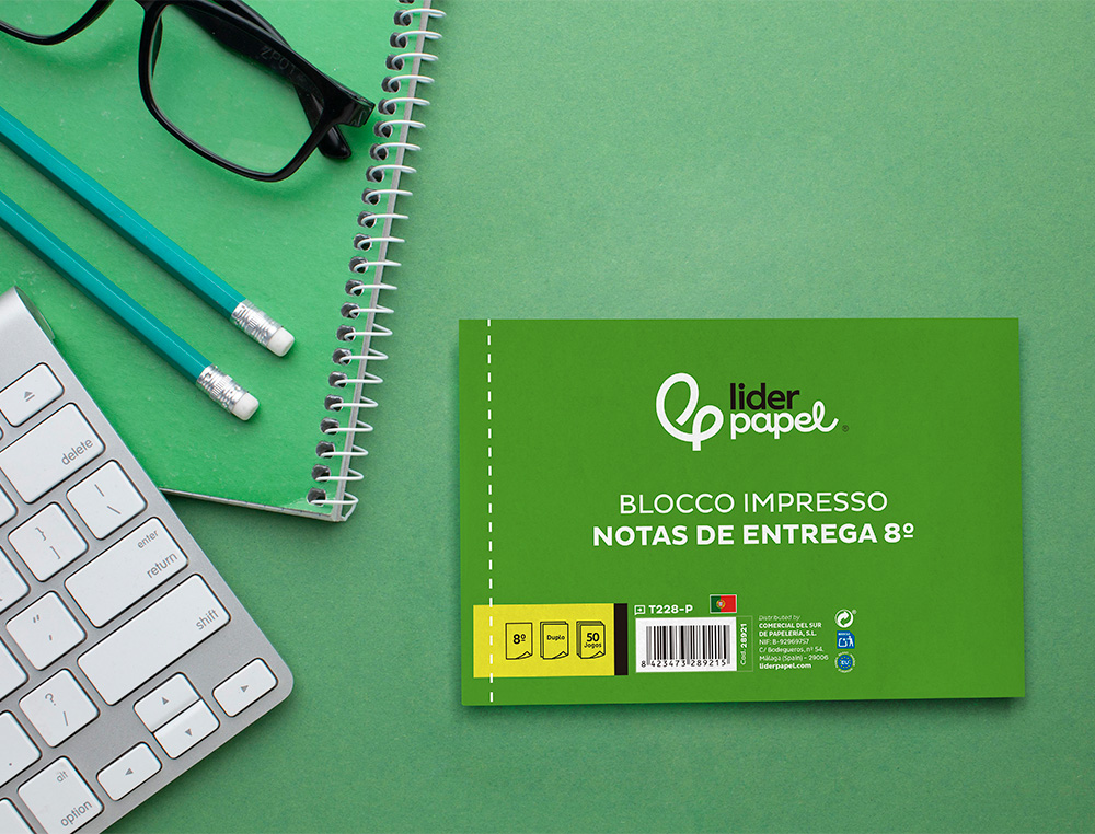 TALONARIO LIDERPAPEL ENTREGAS OCTAVO APAISADO 228 DUPLICADO -TEXTO EN PORTUGUES