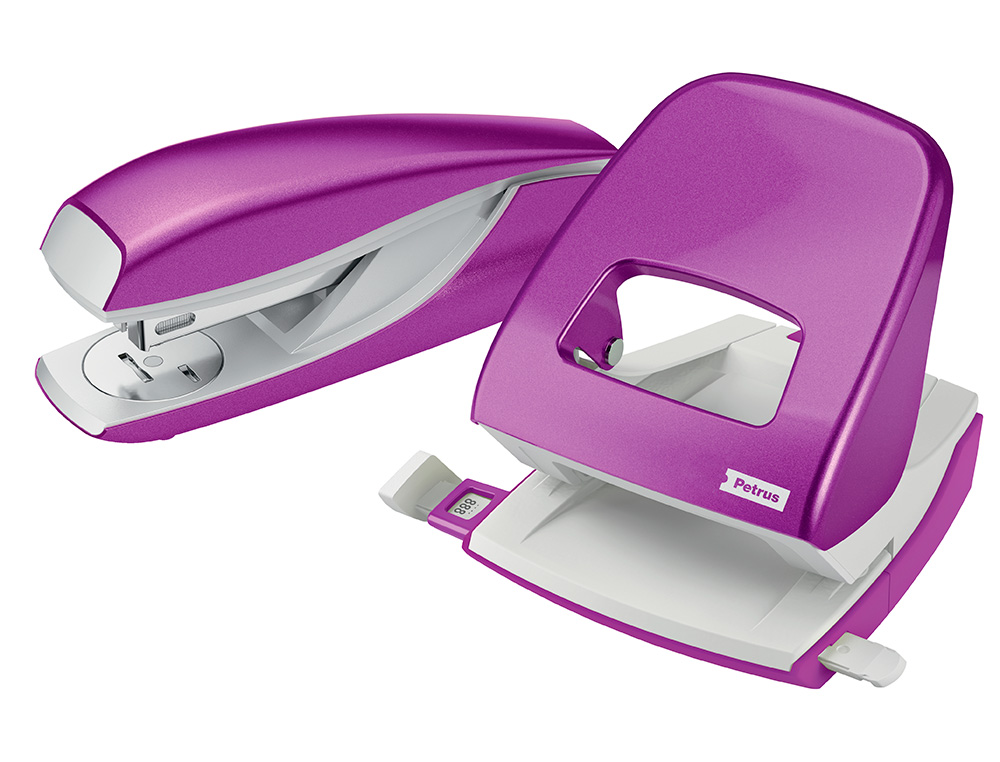 GRAPADORA PETRUS MOD 635 PETRUS WOW PURPURA METALIZADA CAPACIDAD 30 HOJAS