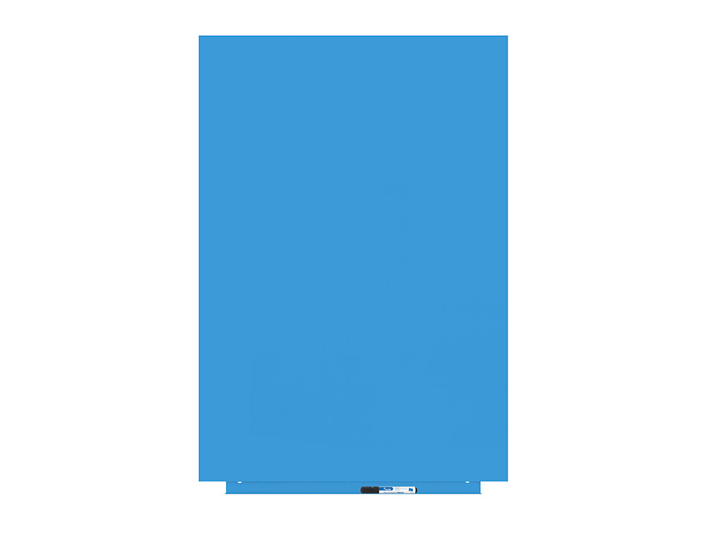 PIZARRA BLANCA ROCADA LACADA MAGNETICA MODULAR SIN MARCO COLOR AZUL 75X115 CM