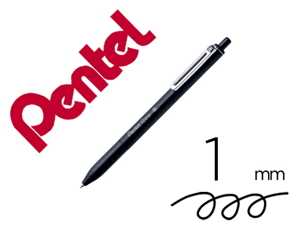 BOLIGRAFO PENTEL IZEE PUNTA 1 MM RETRACTIL NEGRO