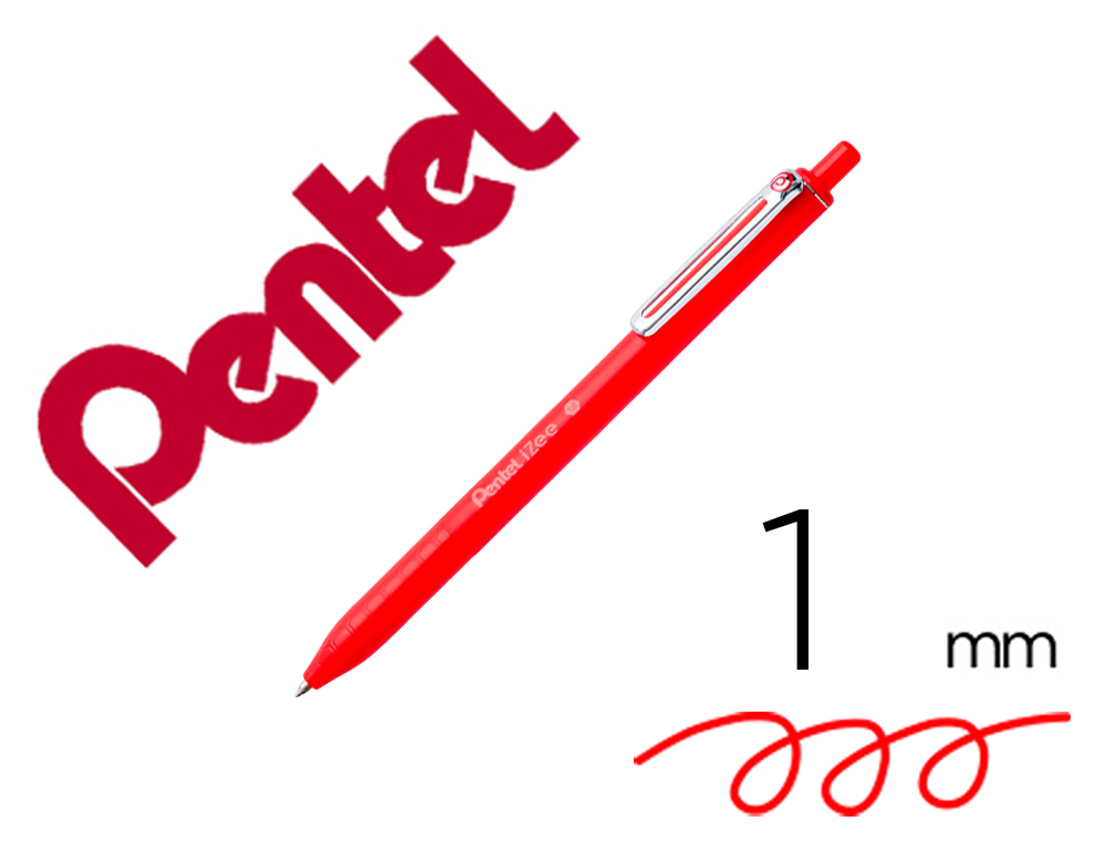BOLIGRAFO PENTEL IZEE PUNTA 1 MM RETRACTIL ROJO