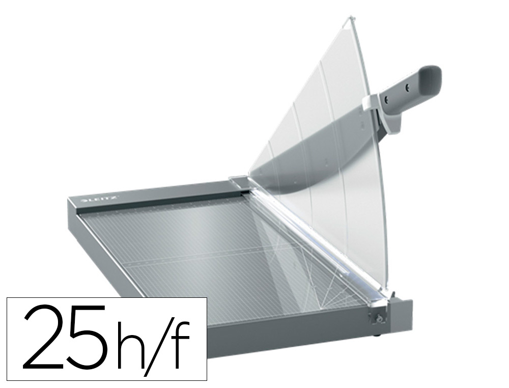 GUILLOTINA DE PALANCA LEITZ PRECISION OFFICE PRO A3 BASE CRISTAL LONGITUD CORTE 457 MM CAPACIDAD DE CORTE 25 HOJAS