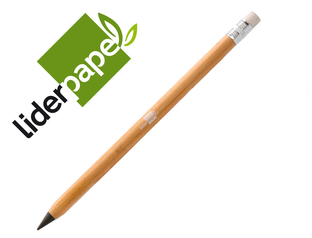 LAPICES DE GRAFITO CON GOMA LIDERPAPEL EVERLASTING REDONDO BAMBU ECO GRAN DURABILIDAD NO NECESITA SACAR PUNTA