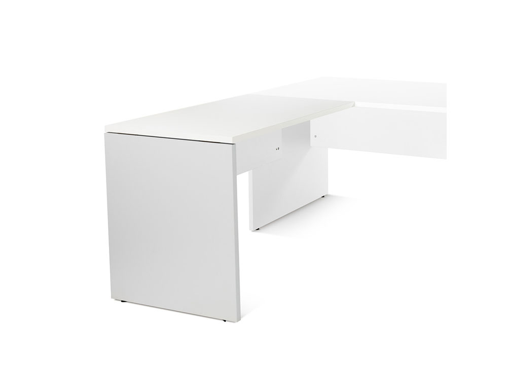 ALA PARA MESA ROCADA SERIE WORK 100X60 CM ACABADO AB04 ALUMINIO/BLANCO