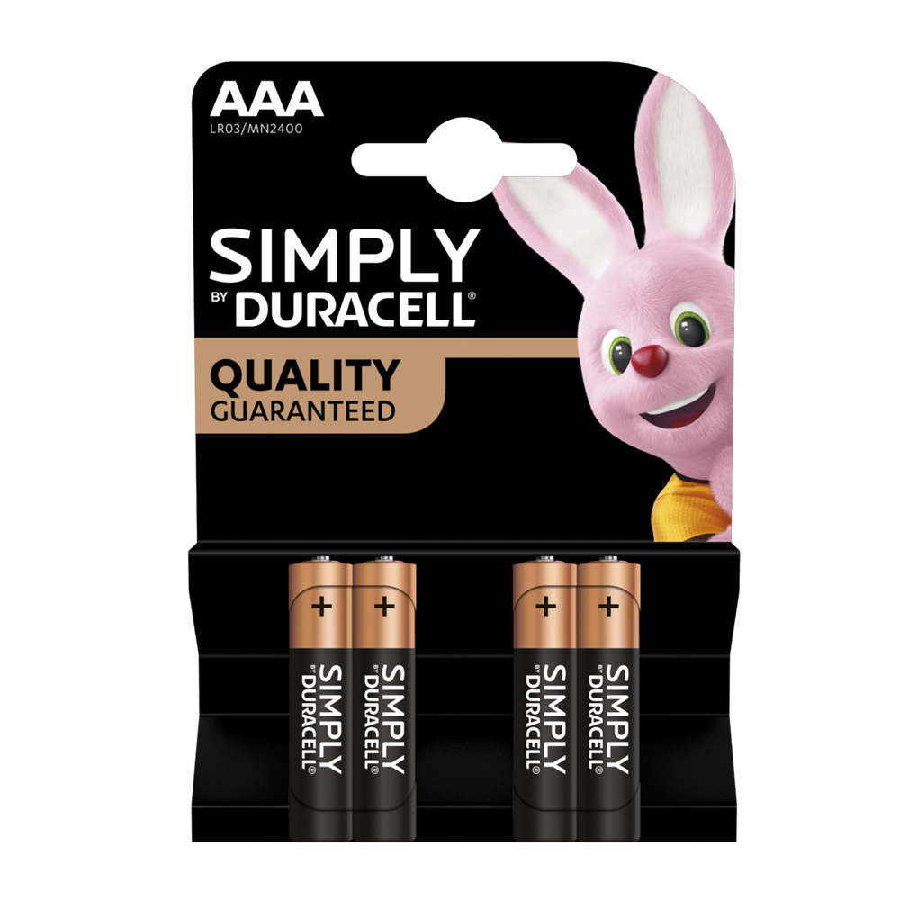 PILA DURACELL LR03 SIMPLY  AAA 4UNID MN2400